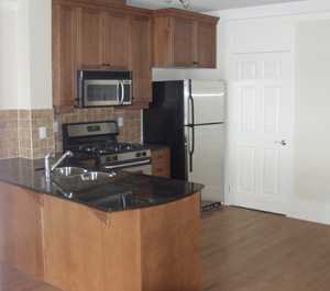 Euro styled kitchen area